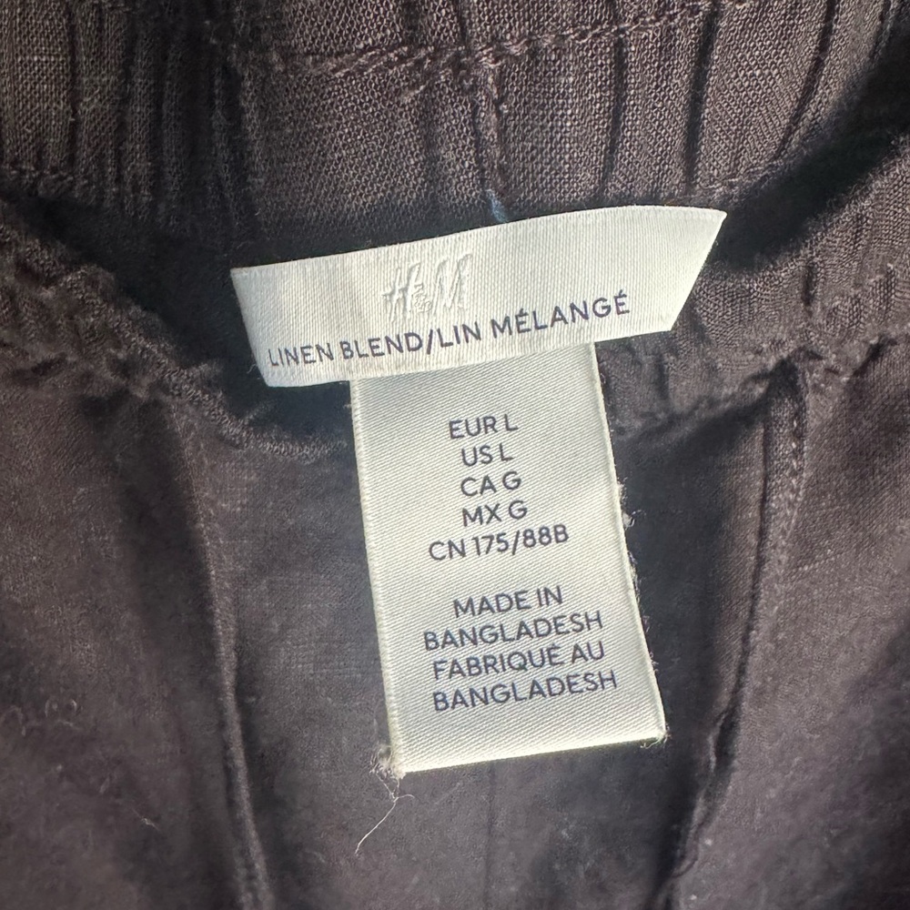 H&M Charcoal Linen Blend Trousers